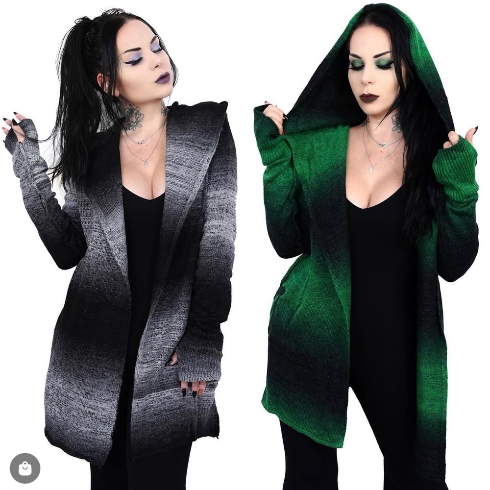 Sold Out Foxblood grey black cardigan